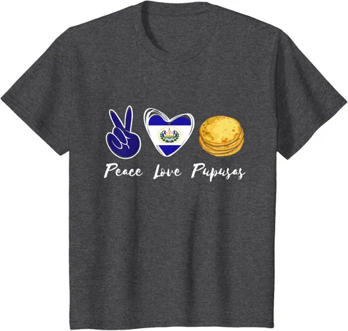 Vista 37 de Pupusas Lover Love Peace El Salvadaor Camiseta Comida Salvadoreña