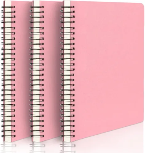 Vista 25 de EUSOAR - Cuaderno rayado A5 con espiral, para escritura, viajes, notas, diario, bocetos, para estudiantes, oficina, negocios, tapa de 3
