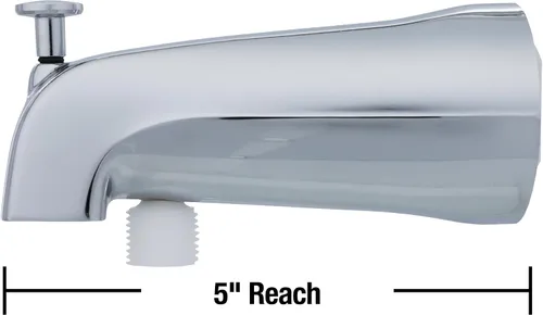 Vista 5 de DANCO Desviador en cromo 89266 Caño universal para bañera con accesorio de ducha de mano, paquete de 1