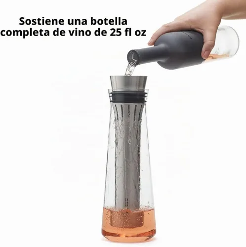 Vista 4 de Rabbit Jarra enfriadora de vino de vidrio enfría y airea vino 25.4 fl oz de capacidad