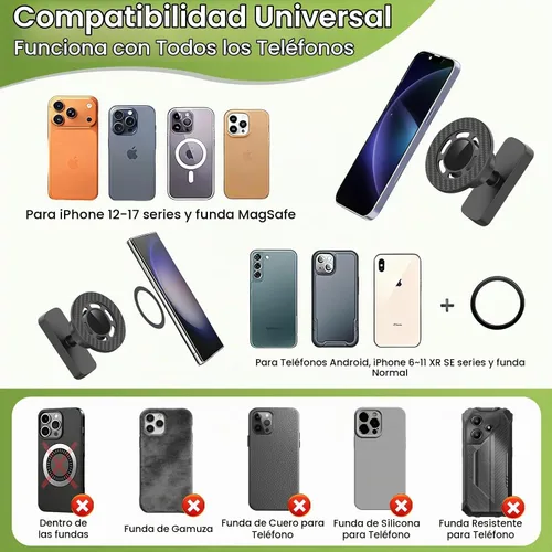 Vista 6 de Soporte magnético para carrito de golf para MagSafe iPhone 12-17 y teléfonos inteligentes, soporte de teléfono para carrito de golf con una sola