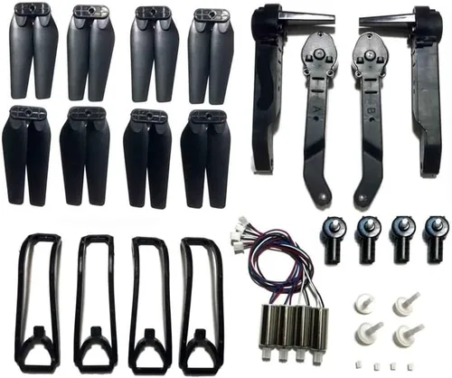 Vista 2 de Ajuste para E88 Teng1 S89 E88 Pro Rc Drone Motores Accesorios para S89 S85 Quadcopter Brazo Hélice Cuchillas Guardar engranajes Piezas (negro)