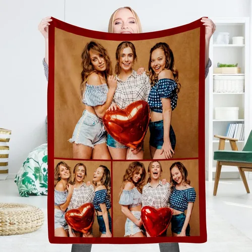 Vista 26 de EAQ Manta personalizada con collage de imágenes, es una manta personalizada para niños, adultos, familia, recuerdo, regalo
