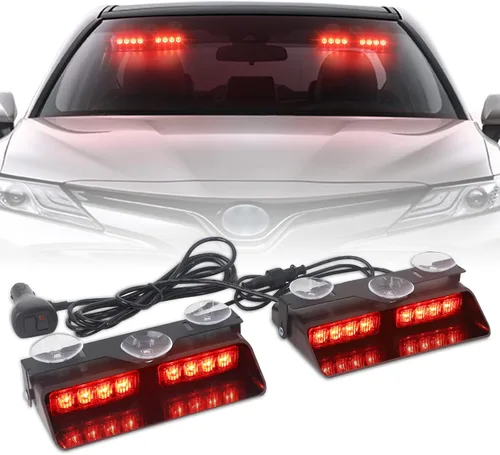 Vista 8 de XRIDONSEN Luces estroboscópicas de emergencia 2 en 1 para tablero e interior de parabrisas, luces parpadeantes de seguridad y advertencia color Ámbar