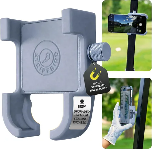 Vista 7 de Stripebird - Soporte Magnético Original para Teléfono de Golf - Accesorio para Carrito de Golf - Montura delgada para Smartphone - Almacena y Accede