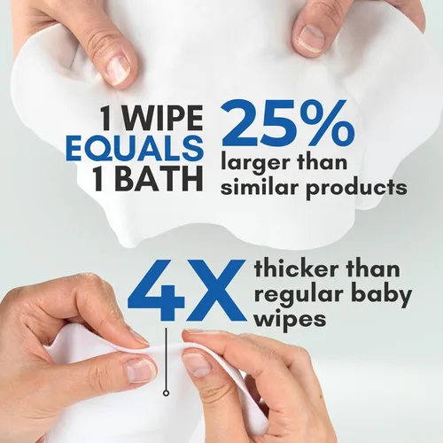 Vista 4 de Nurture XL Toallitas de baño sin enjuague para adultos con aloe Limpieza sin agua para pieles sensibles Toallitas húmedas desechables