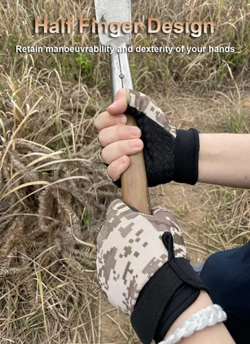 Vista 3 de Guantes sin dedos Guantes tácticos y de ciclismo para hombres y mujeres, ideales para Airsoft, pesca y entrenamiento
