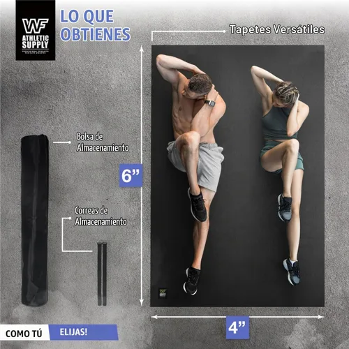 Vista 2 de WF Athletic Supply Premium Grandes Esterillas de Piso para Ejercicio, 7 MM de Espesor, Esterillas de Entrenamiento para Gimnasio en Casa, Gruesas 6