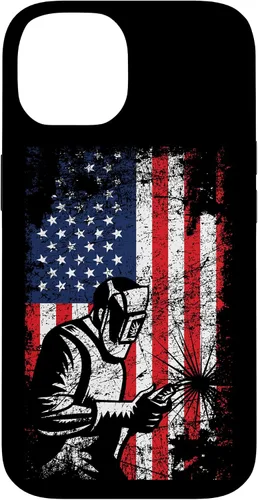 Vista 4 de Welder Gifts - Funda de soldadura patriótica con bandera estadounidense para iPhone 17