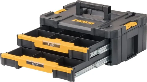 Vista 3 de DEWALT TSTAK - Organizador de almacenamiento de herramientas con cajones dobles, soporta hasta 16.5 libras (DWST17804)