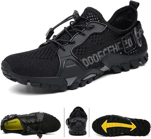 Vista 6 de TANGYUGEN Zapatos de agua para hombre y mujer, zapatos de senderismo al aire libre, secado rápido, zapatos acuáticos para playa, senderismo