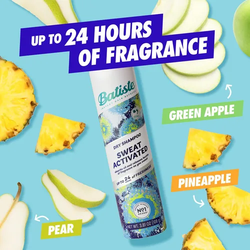 Vista 5 de Batiste Champú seco activado por el sudor, neutraliza el olor hasta 24 horas y evita la acumulación de sudor en el cabello, champú sin agua, 3.81