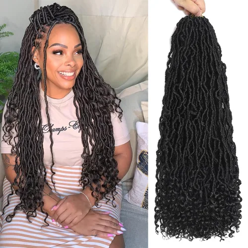 Vista 40 de Extensiones de cabello de ganchillo de 12 pulgadas de pelo sintético de ganchillo 1B, extensiones de cabello de ganchillo suaves