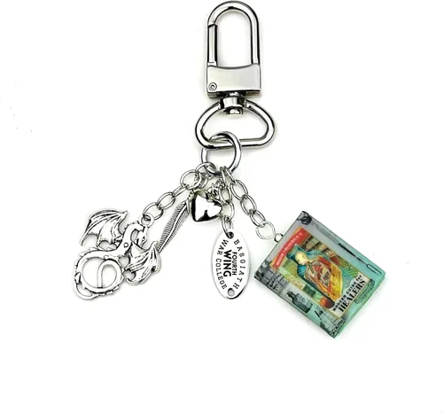 Vista 69 de CUARTA ALA Rebecca Yarros Mini Bolsa de libro Clip Llavero Monedero Mochila Cierre Cierre Licenciado Mercancía UPICK