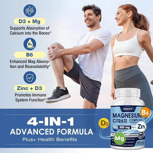 Vista 5 de ZEBORA Citrato de Magnesio 500mg 120 Cápsulas