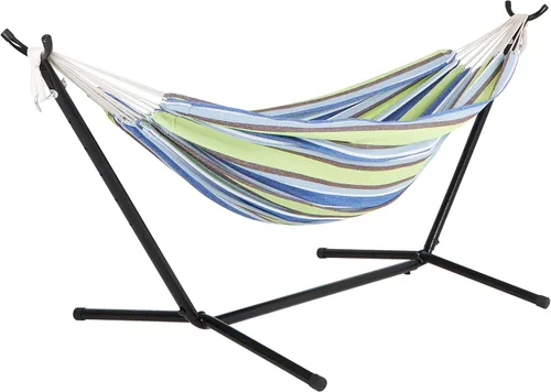 Vista 7 de Bliss Hammocks Hamaca de 60 pulgadas de ancho y soporte integrado con funda de transporte y accesorios para colgar en interiores, exteriores, junto