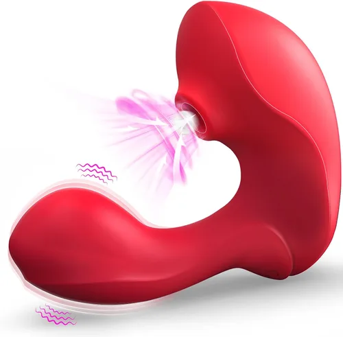 Vista 8 de Juguetes sexuales de succión con vibrador para adultos, vibradores de succión de rosa de doble estimulación con 9 modos de vibración y succión
