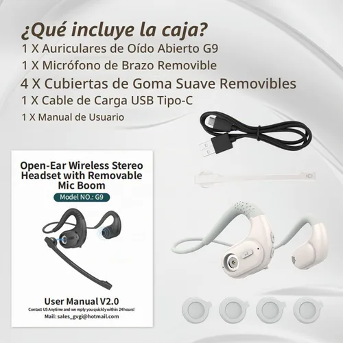 Vista 9 de BANIGIPA Auriculares Bluetooth con micrófono extraíble, auriculares inalámbricos con cancelación de ruido DSP para teléfonos, laptop, computadora