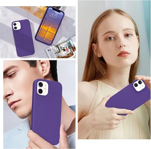 Vista 4 de DOMAVER for iPhone 12/12 Pro Case Smooth Liquid Silicone Soft Gel Rubber Microfiber Lining Cushion Protective Cover Compatible with iPhone 12/12