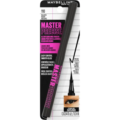 Vista 9 de Maybelline Eyestudio Master Precise All Day - Delineador líquido impermeable para todo el día, negro, 2 unidades (el embalaje puede variar)