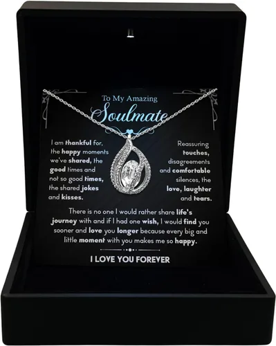 Vista 13 de TRYNDI Collar - Regalos para esposa del marido: Navidad, aniversario, ideas de cumpleaños; regalos románticos para ella