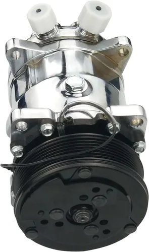 Vista 4 de Compresor universal del A/C con el embrague negro PV7 SD 508 estilo 5H14 R134A Chrome Serpentine Belt