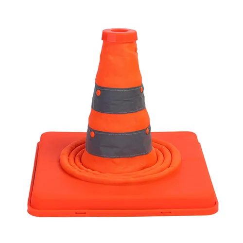 Vista 3 de Sunnyglade Paquete de 4 conos de tráfico plegables de 15.5 pulgadas, multiusos, conos de seguridad reflectantes emergentes