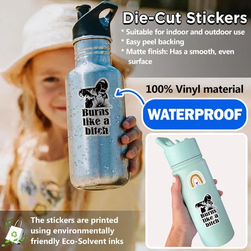 Vista 4 de Calcomanías de soldador Burns Like A B*tch para soldador, para casco duro, divertidas calcomanías de vinilo impermeable para botella de agua, vaso