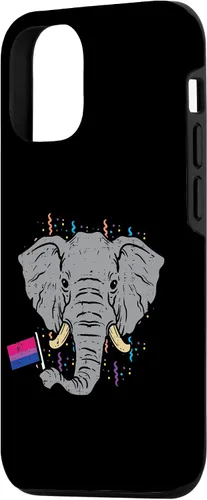 Vista 2 de Funda para iPhone 14 Bisexual Flag Elephant LGBT Bi Pride Stuff Animal Case