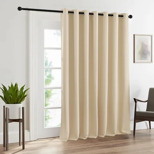 Vista 93 de RYB HOME Cortinas portátiles para puerta con privacidad, cortinas opacas y aislantes térmicas para dormitorio, armario, sala de estar, comedor, Beige