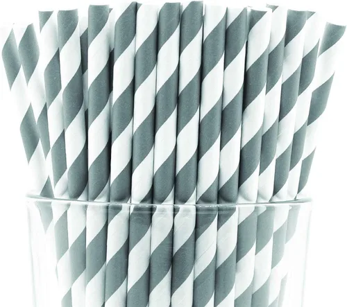 Vista 32 de Paquete de 300 pajitas de papel biodegradables de 4 capas de espirales azul cielo (compostables, no tóxicas, sin BPA)