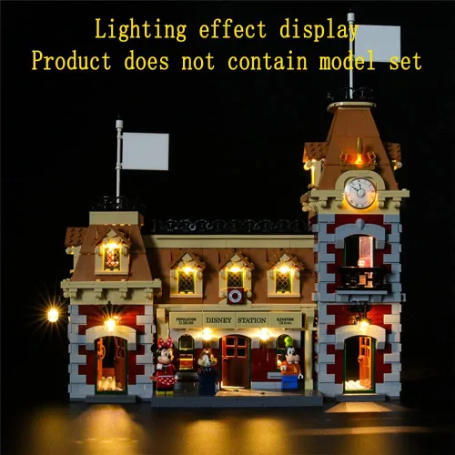Vista 4 de GEAMENT Kit de luces LED compatible con Lego Disney Train and Station - Juego de iluminación para modelo de construcción 71044
