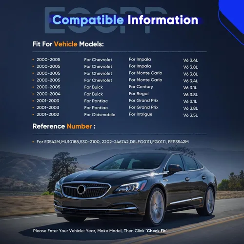 Vista 2 de ECCPP E3542M módulo de bomba de combustible eléctrica más ensamblaje, con sensor de nivel de combustible para Chevy Impala Monte Carlo V6 Buick
