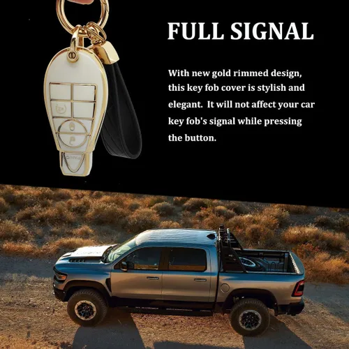 Vista 3 de Funda protectora de TPU para llavero de camioneta Ram Pickup, Dodge Ram 2500 3500 4500 5500 GQ4-53T Chrysler Jeep Cherokee Laredo IYZC01C M3N5WY783X
