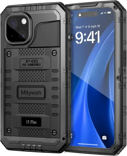 Vista 78 de Mitywah Funda impermeable para iPhone 7/iPhone 8 / iPhone SE 2020, funda de metal resistente de grado militar, protección de cuerpo completo