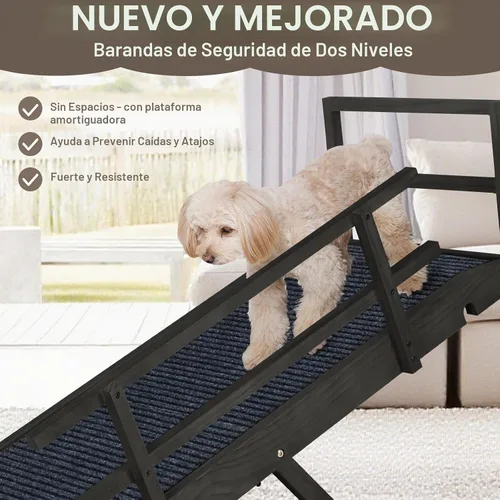 Vista 4 de Rampa para perros para sofá, rampa para mascotas de 7 alturas ajustables