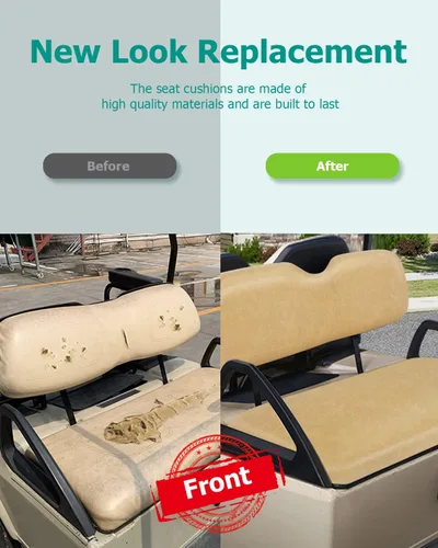 Vista 4 de Cojines de repuesto para asiento delantero para carrito de golf EZGO TXT 1994-2013, marrón