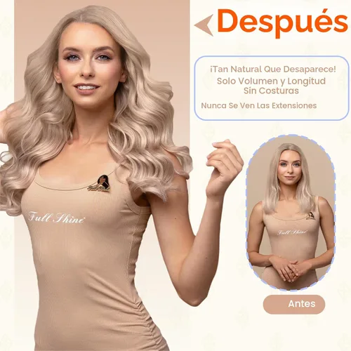 Vista 7 de Full Shine - Extensiones de cabello humano con cinta adhesiva, 18 pulgadas, extensiones de cabello rubio ceniza, extensiones de cabello humano real