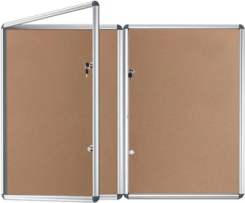 Vista 10 de Viz-pro tablón de anuncios con marco de aluminio clase 1, a prueba de alteraciones, con cerradura, Azul