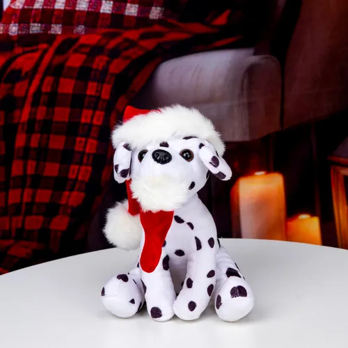 Vista 7 de Plushland Pawpal de Navidad con sombrero de Papá Noel, animales de peluche, marioneta de peluche de 8 pulgadas para niños, un regalo perfecto