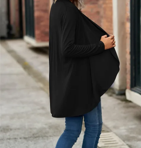 Vista 5 de ONDIAN Cárdigan de punto gofre para mujer, con frente abierto, manga larga, suéteres acogedores, sueltos, informales, ligeros, clásicos, ropa