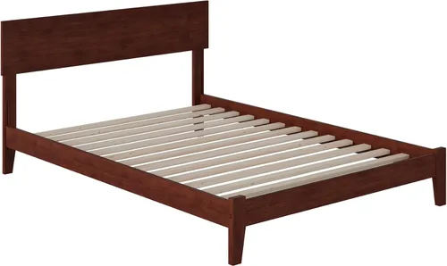 Vista 6 de AFI, Orlando - Cama de plataforma de madera de perfil bajo, color nogal Nuez