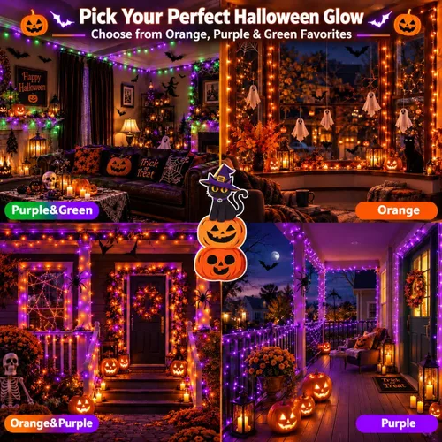 Vista 6 de 120LED 44FT Smart Color Cambio de Halloween Cadena de luces RGB App