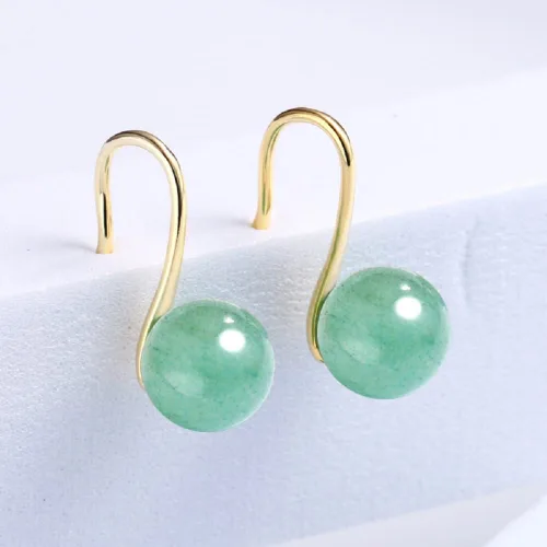 Vista 4 de GLLBTPT Vintage 925 Sterling Silver Jade Drop Earrings,Green Earring Women,Jade Jewelry for Women,Good Luck Handmade Earrings Gift for Birthday