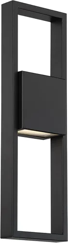 Vista 5 de WAC Lighting dweLED, Archetype 24in LED centrada en luz de pared interior y exterior 3000K en negro