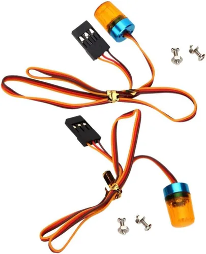 Vista 14 de 2 luces LED ultra brillantes de policía, lámpara estroboscópica de flash giratorio, 5 modos para 1/8 1/10 1/14 RC coche extinción de incendios
