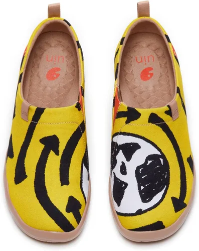 Vista 58 de UIN Zapatos de viaje para caminar para hombre, sin cordones, de lona, informales, ligeros, cómodos y modernos, diseño de perritos felices Ahhhhh