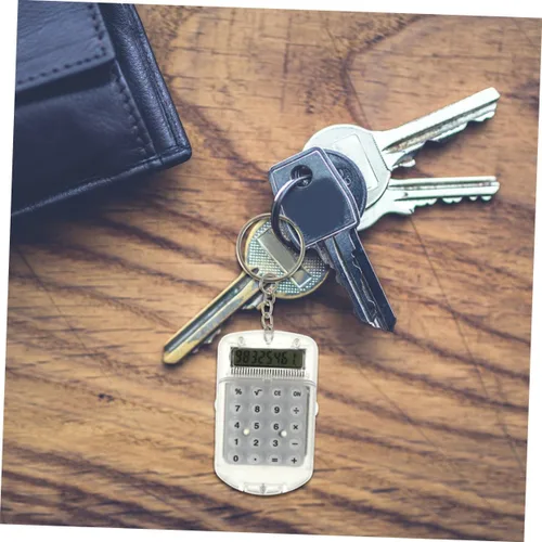 Vista 4 de Balacoo 4 mini calculadoras de llavero portátiles pequeñas calculadoras electrónicas con pantalla para uso diario, accesorios de llavero