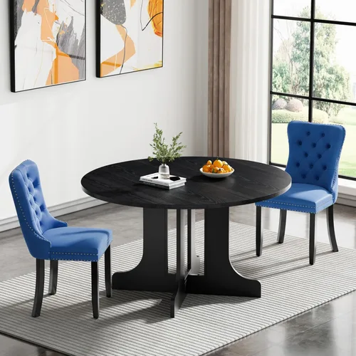 Vista 75 de Juego de mesa de comedor extensible marrón de 63 a 78.74 pulgadas para 4, juego de mesa de comedor de 5 piezas con 4 sillas, mesa de cocina