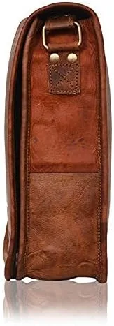 Vista 8 de AryanExports Bolso de piel auténtica vintage hecho a mano de 11 pulgadas, bolso cruzado para el hombro, bolso marrón unisex, regalo para hombres